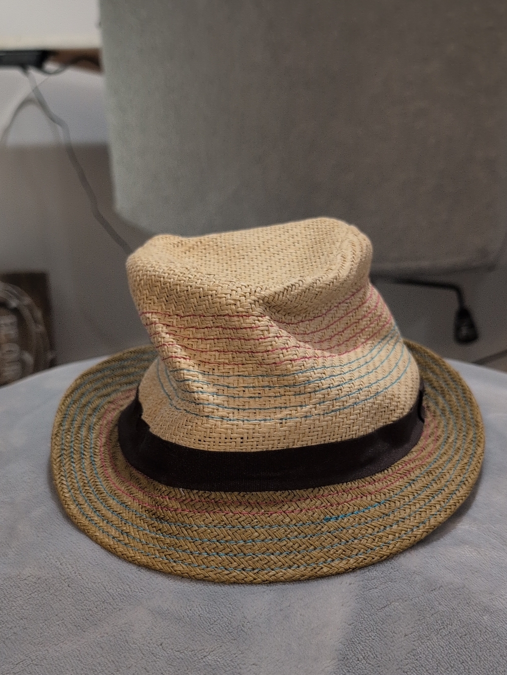 Men's Natural Straw Fedora with Black Band